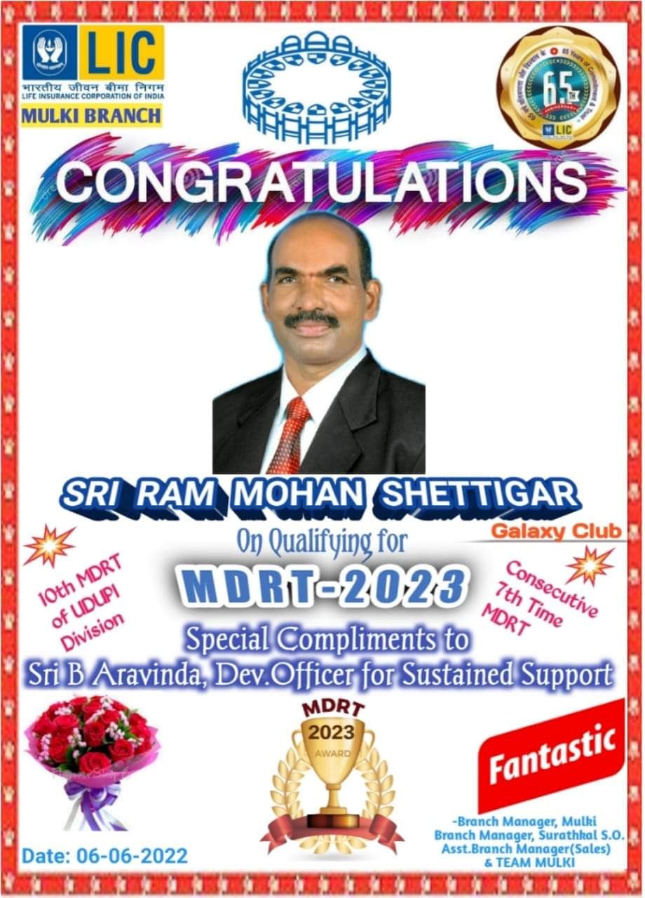 Felicitated for MDRT 2022